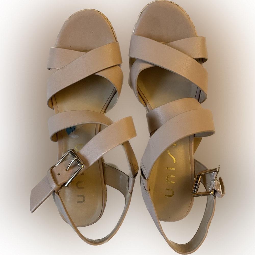 Nude Pink wedge sandals
